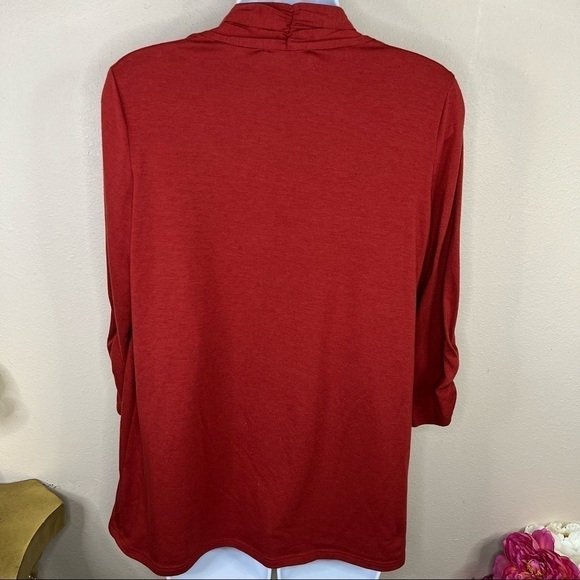 M AB Studio Sweater Set Shrug Built In Blouse Stretch Paisley 8 10 - Picture 4 of 5